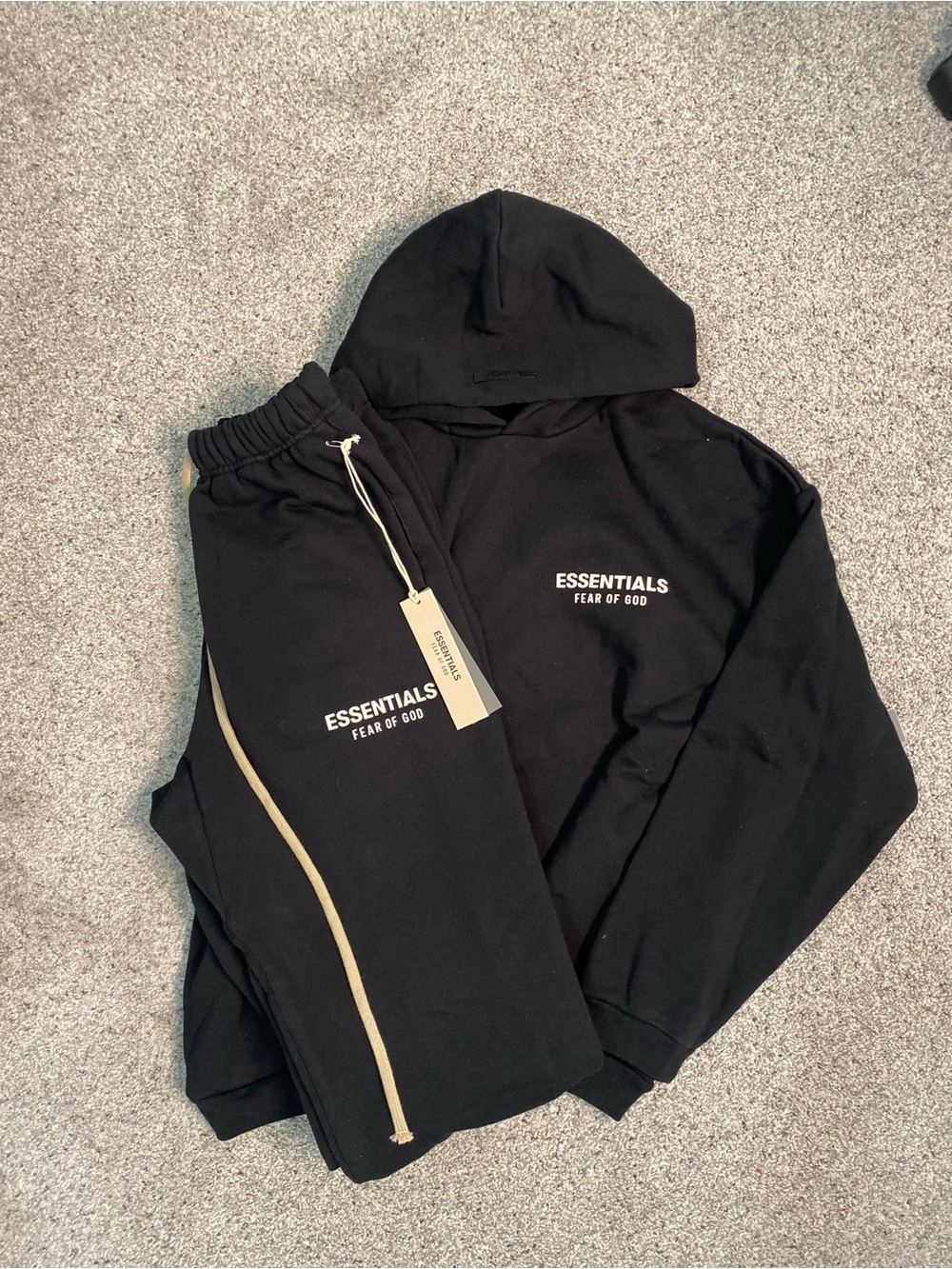 NEW Size Small Black Fear of God Hoodie & Sweatpants Set (2024)